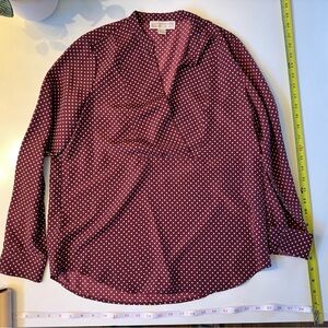 Michael Kors Burgundy Polka Dot Blouse